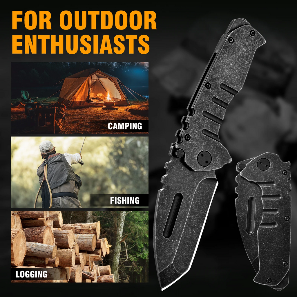 Steel Folding Knife – Machete D2 59-60 HRC Camping Machete Outdoor EDC Survival detail image - detail view 15