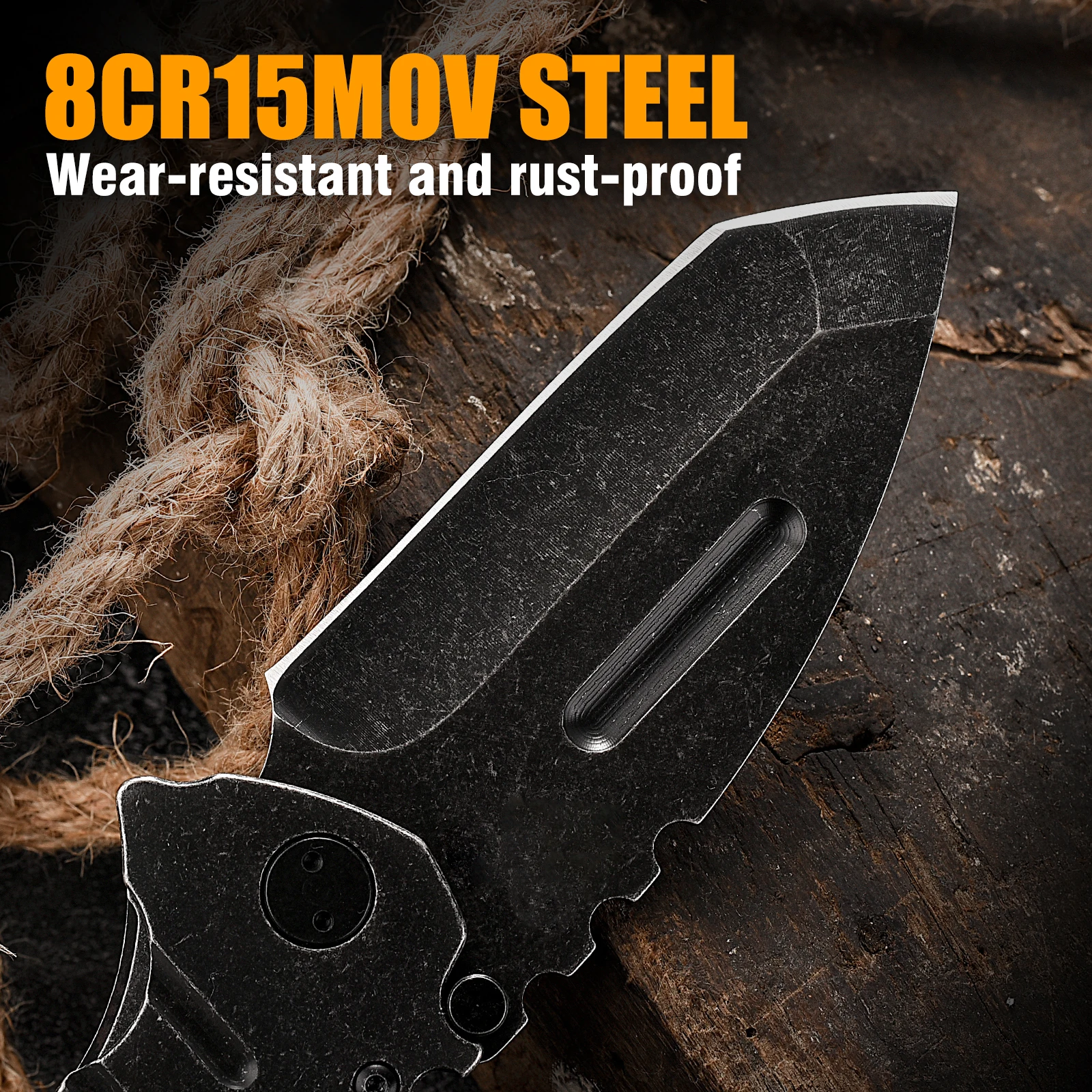 Steel Folding Knife – Machete D2 59-60 HRC Camping Machete Outdoor EDC Survival detail image - detail view 16