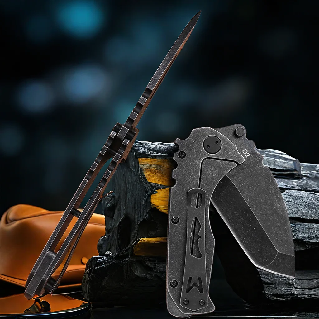 Steel Folding Knife – Machete D2 59-60 HRC Camping Machete Outdoor EDC Survival detail image - detail view 17
