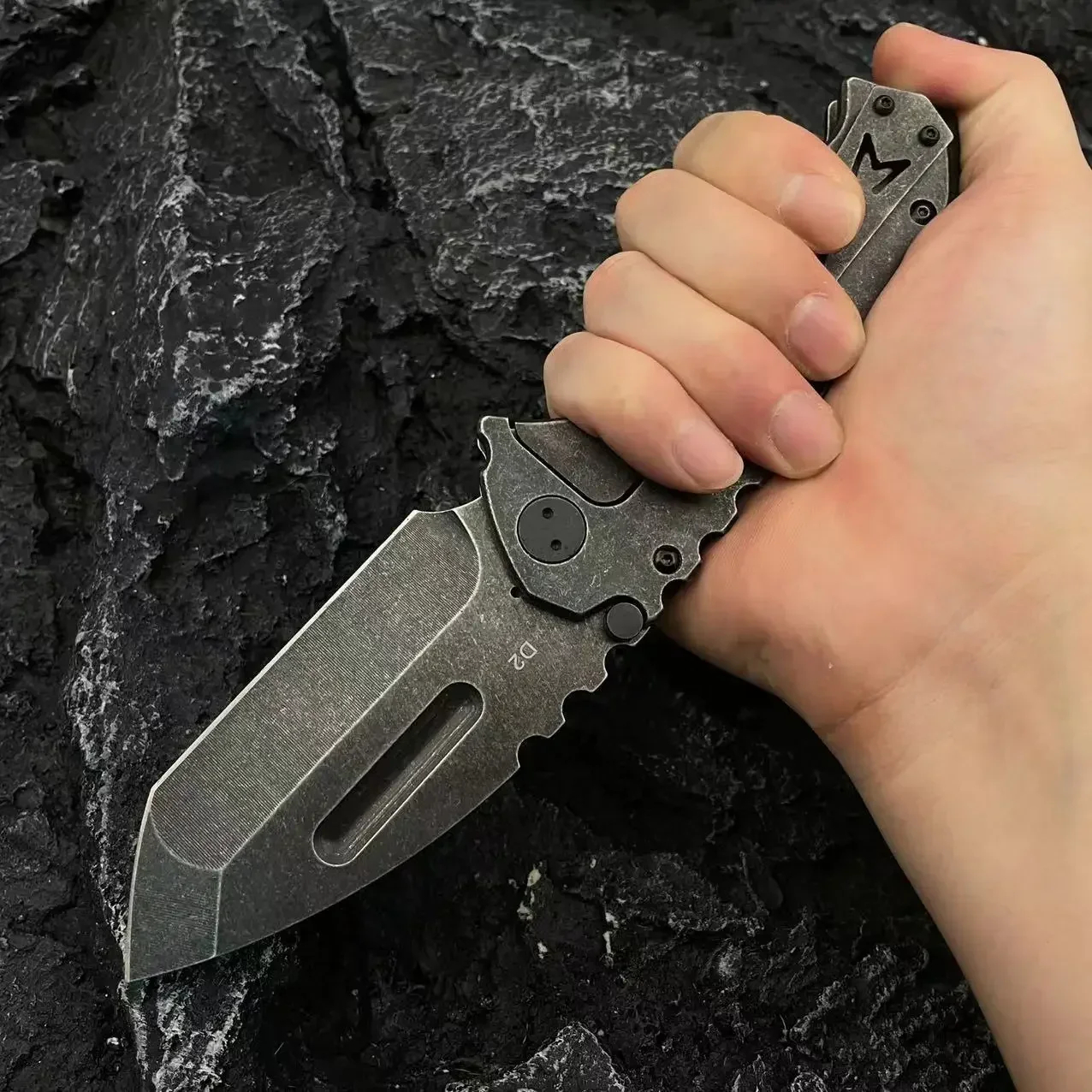 Steel Folding Knife – Machete D2 59-60 HRC Camping Machete Outdoor EDC Survival detail image - detail view 18