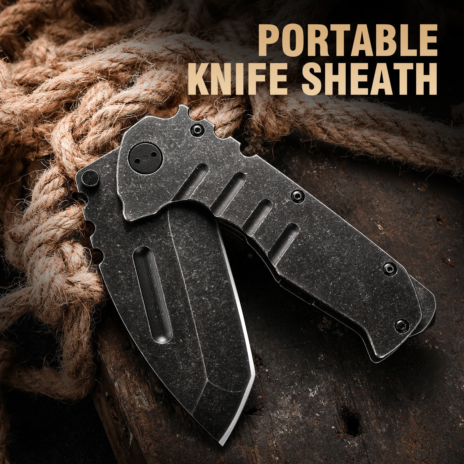 Steel Folding Knife – Machete D2 59-60 HRC Camping Machete Outdoor EDC Survival detail image - detail view 3