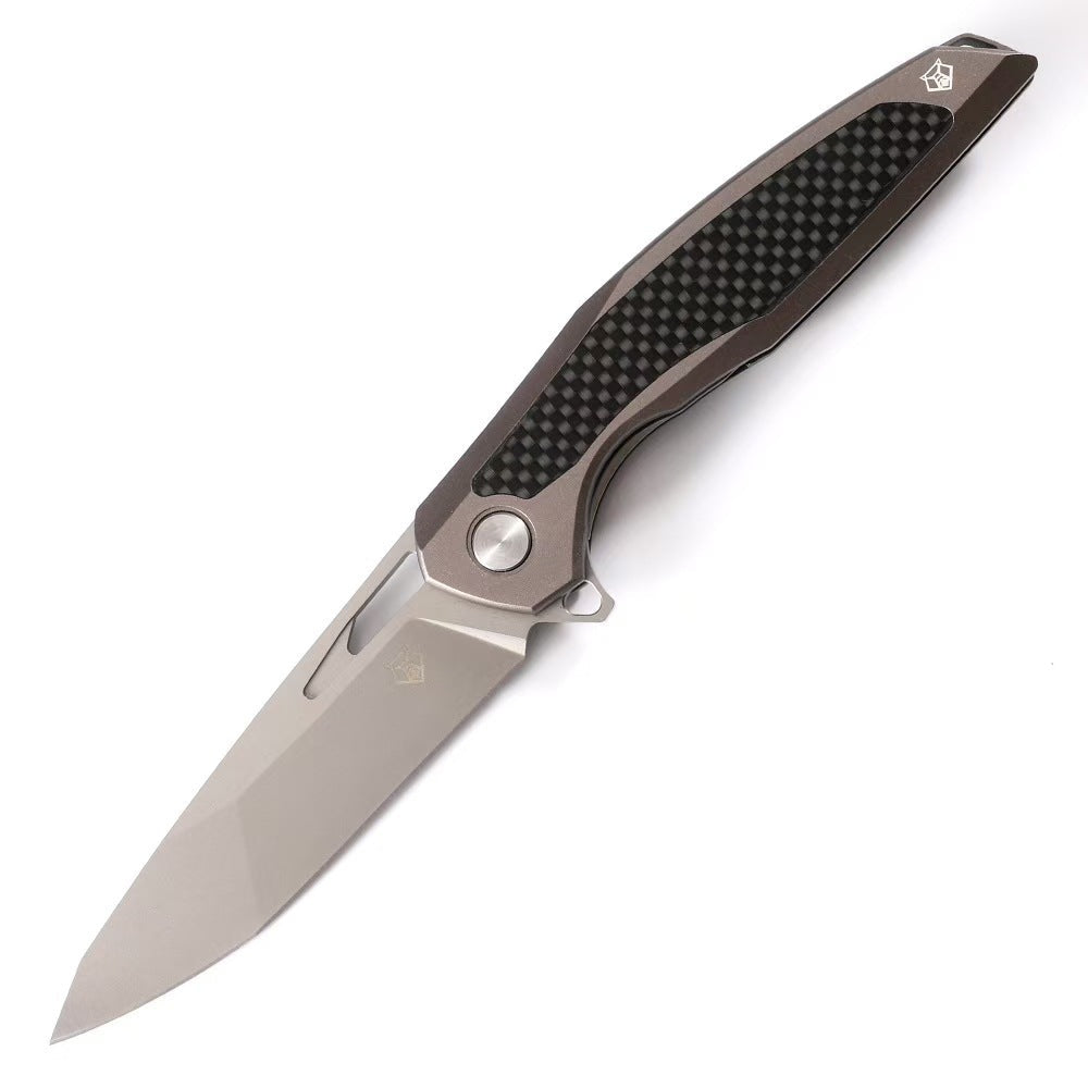 Steel Folding Knife – Razor-Edge Bear Claw D2 with Carbon Fiber & Rosewood Options variant image