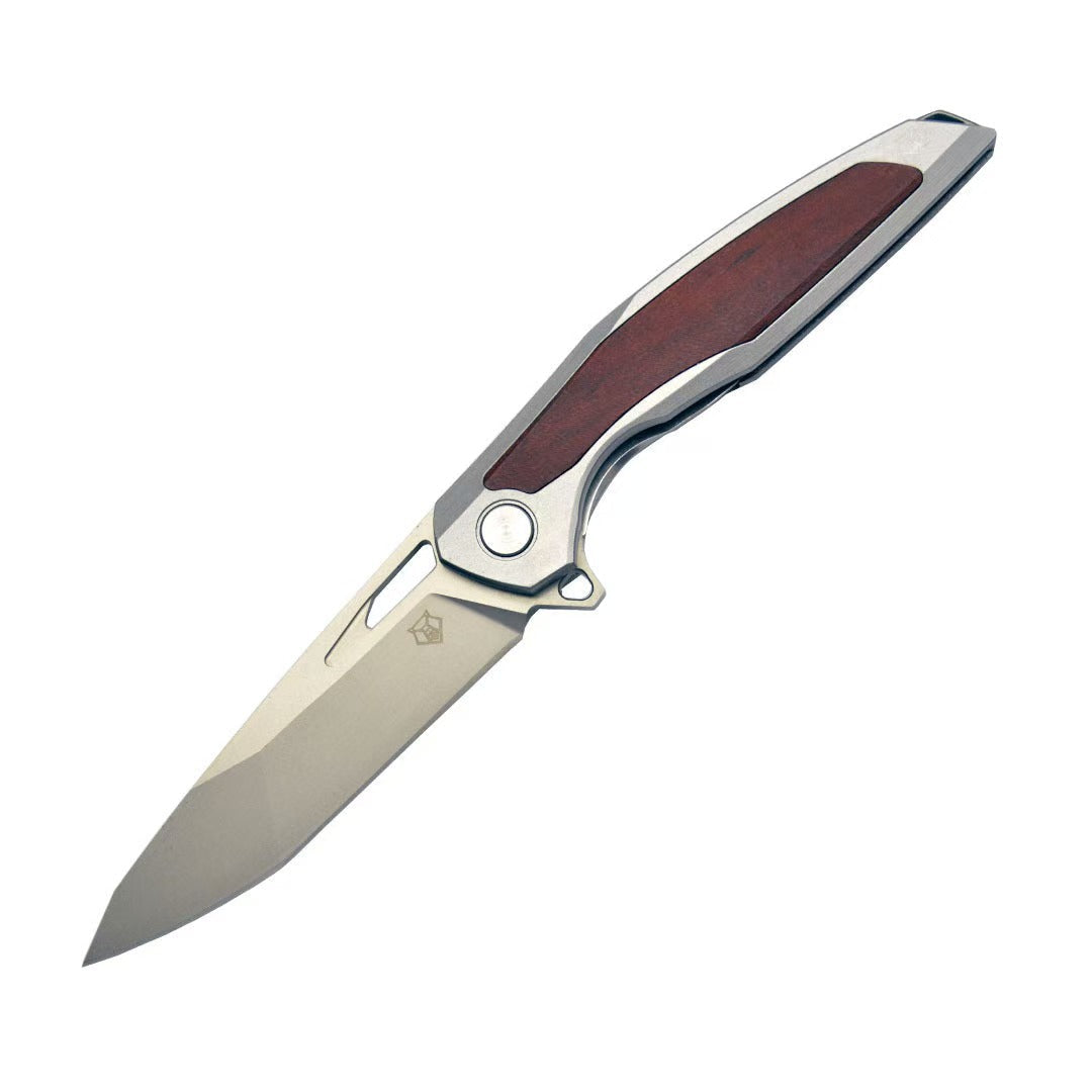 Steel Folding Knife – Razor-Edge Bear Claw D2 with Carbon Fiber & Rosewood Options variant image - product view 15