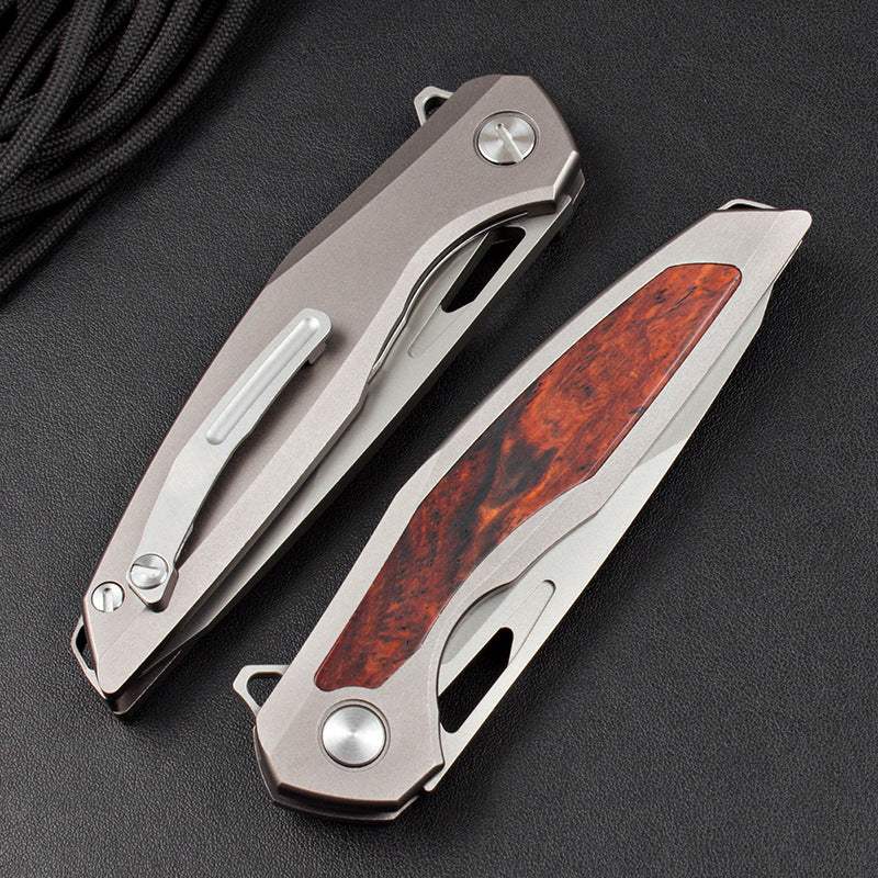 Steel Folding Knife – Razor-Edge Bear Claw D2 with Carbon Fiber & Rosewood Options detail image - detail view 12