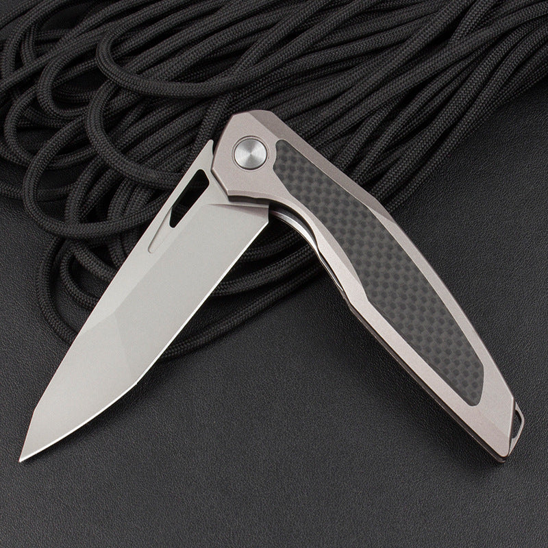 Steel Folding Knife – Razor-Edge Bear Claw D2 with Carbon Fiber & Rosewood Options detail image - detail view 9