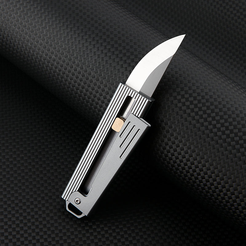 Steel Folding Knife – Tactical D2 Gravity Opening Aluminum Handle EDC Stress Relief product image