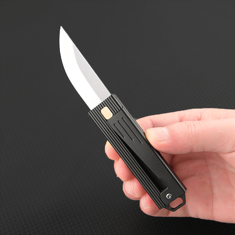 Steel Folding Knife – Tactical D2 Gravity Opening Aluminum Handle EDC Stress Relief variant image