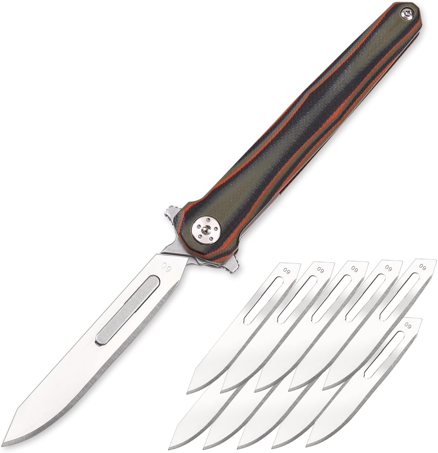 Steel Folding Knife – ViperFold Scalpel with Carbon Blade with G10 Handle + 10 Blades variant image