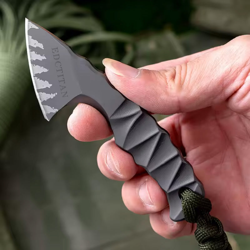 Steel Tactical Axe – Lil' Axion D2 Mini Knife with One-Piece Construction with Sheath EDC variant image - product view 13