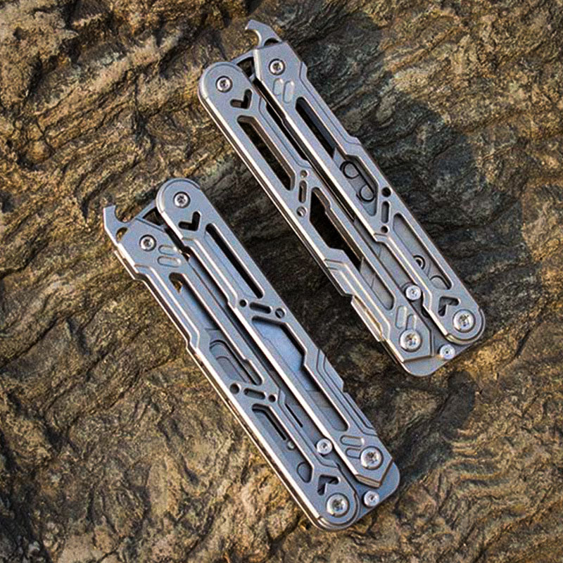 Titanium Balisong Trainer – Butterfly Knife Flipping EDC Training Utility detail image - detail view 10