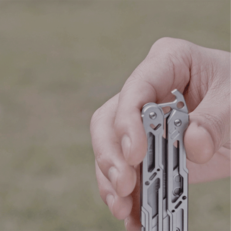 Titanium Balisong Trainer – Butterfly Knife Flipping EDC Training Utility detail image - detail view 11