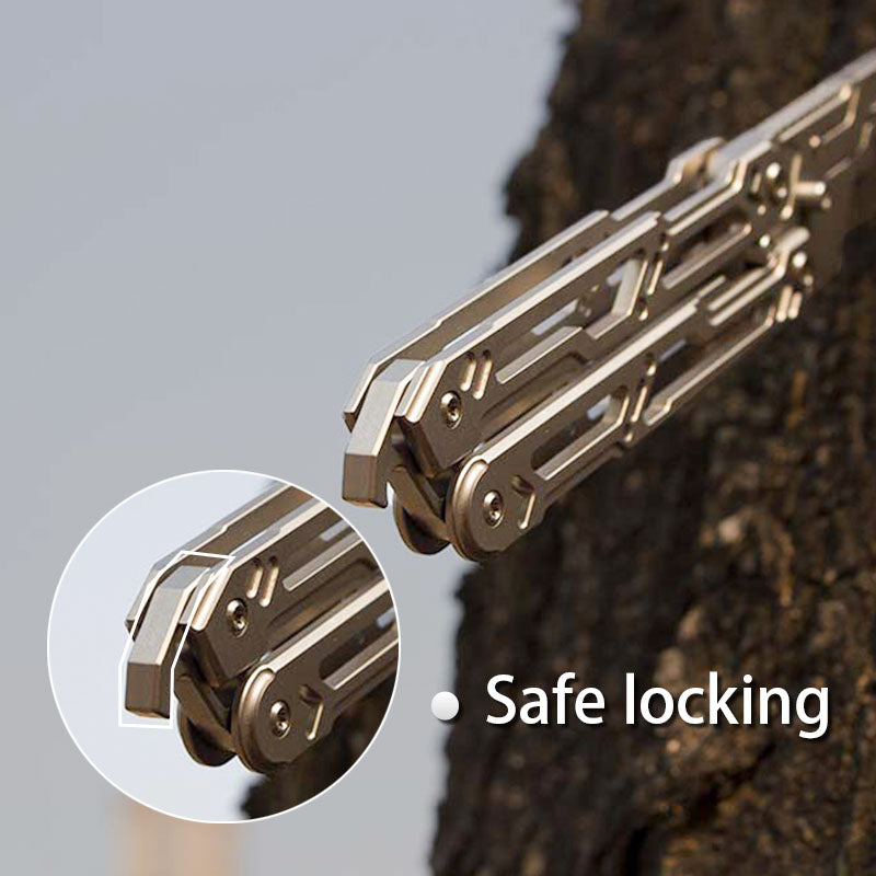 Titanium Balisong Trainer – Butterfly Knife Flipping EDC Training Utility detail image - detail view 6