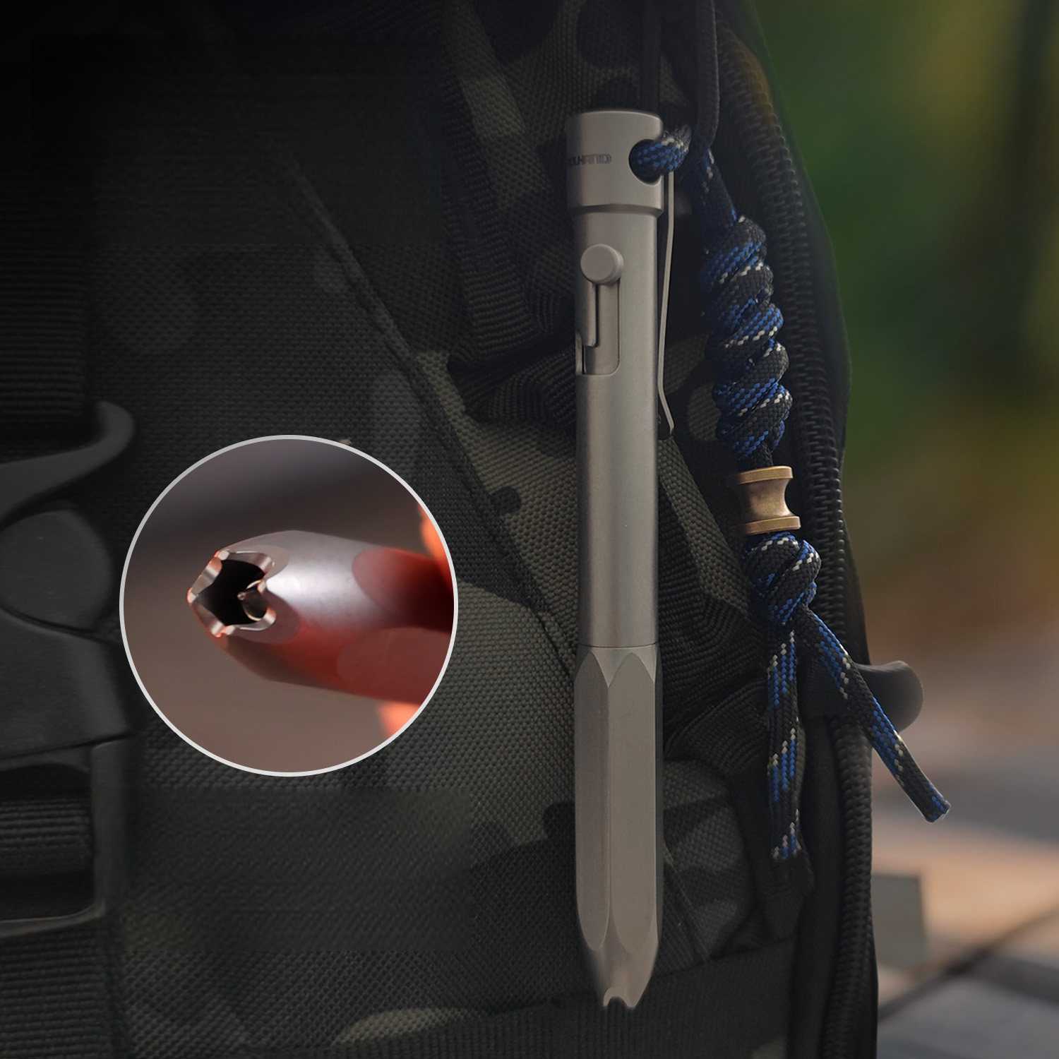 Titanium Bolt Action Tactical Pen – Heavy-Duty EDC Writing & Self-Defense Tool detail image - detail view 6