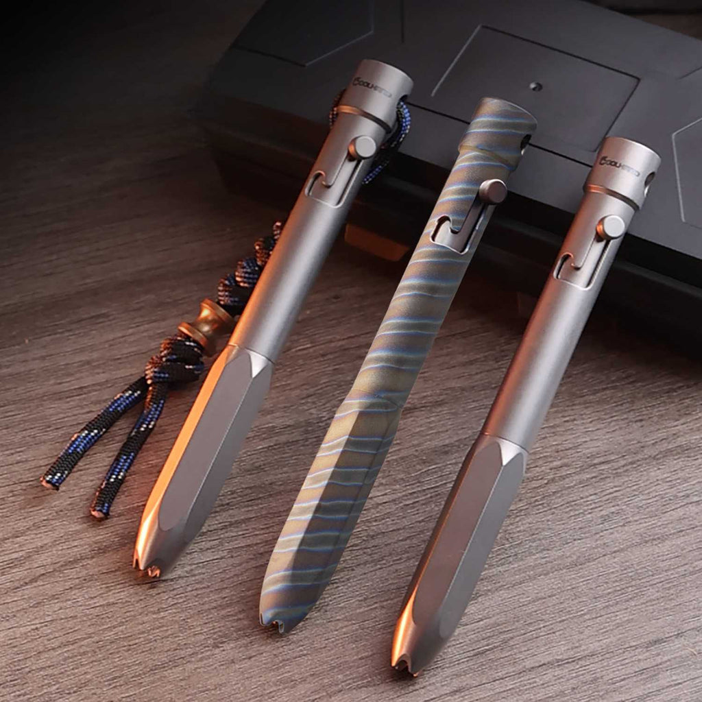 Titanium Bolt Action Tactical Pen – Heavy-Duty EDC Writing & Self-Defense Tool product image