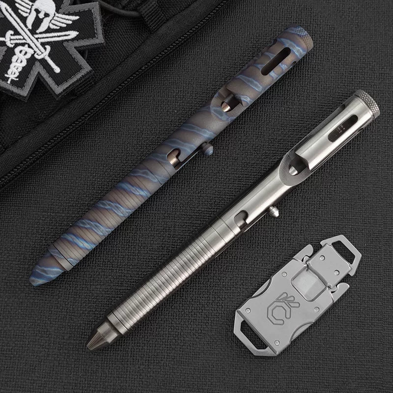Titanium Bolt Action Tactical Pen – TC4 EDC CNC Machined for Writing, Everyday Carry detail image