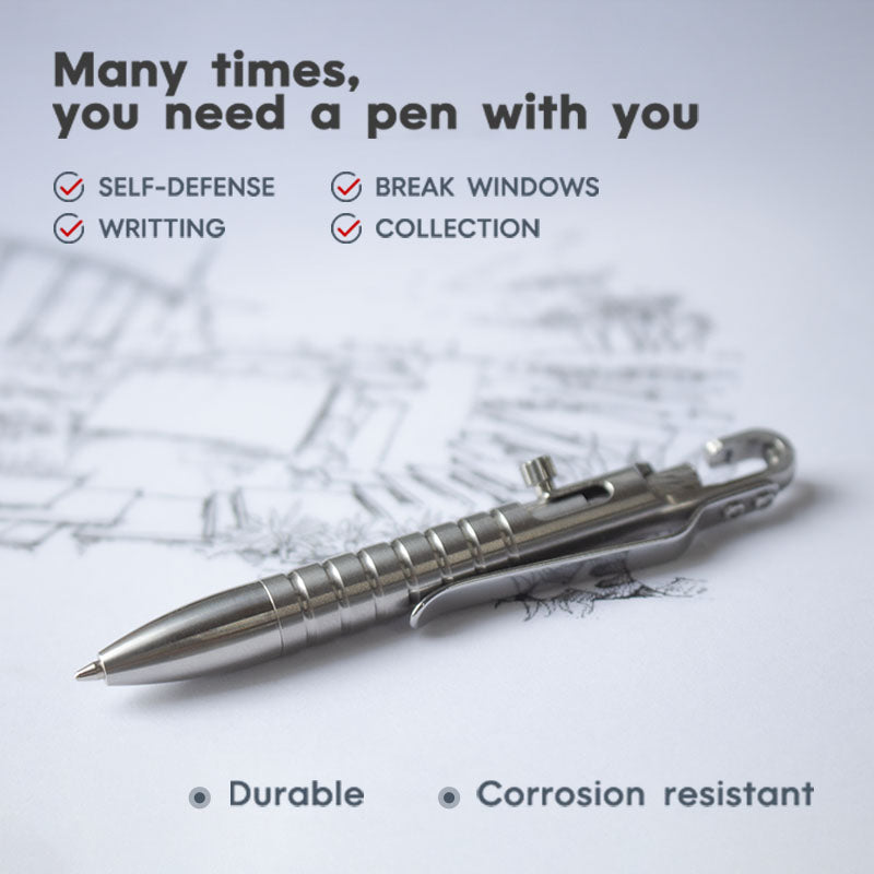 Titanium Bolt Action Tactical Pen – Ultimate GR5 with Waterproof EDC with Secure Hook detail image - detail view 6