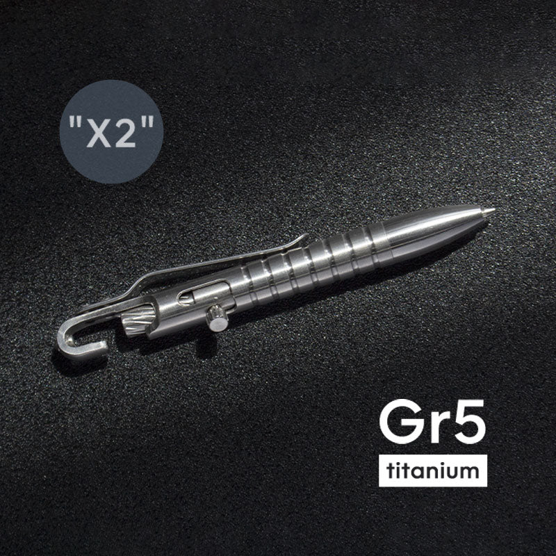 Titanium Bolt Action Tactical Pen – Ultimate GR5 with Waterproof EDC with Secure Hook detail image - detail view 7