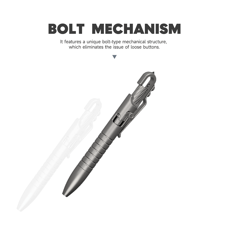 Titanium Bolt Action Tactical Pen – Ultimate GR5 with Waterproof EDC with Secure Hook detail image - detail view 9