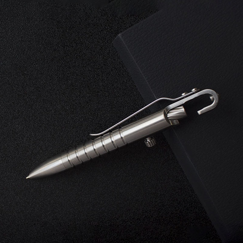Titanium Bolt Action Tactical Pen – Ultimate GR5 with Waterproof EDC with Secure Hook product image