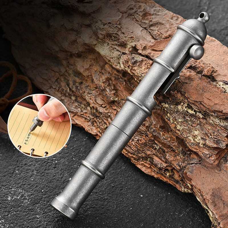 Titanium Bolt Action Tactical Pen – Vintage - EDC Writing & Self-Defense Tool detail image - detail view 3