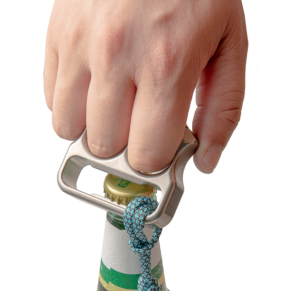 Titanium Bottle Opener Knuckles – EDC with TC4 Two Finger 18mm 115g Sandblasted detail image - detail view 3