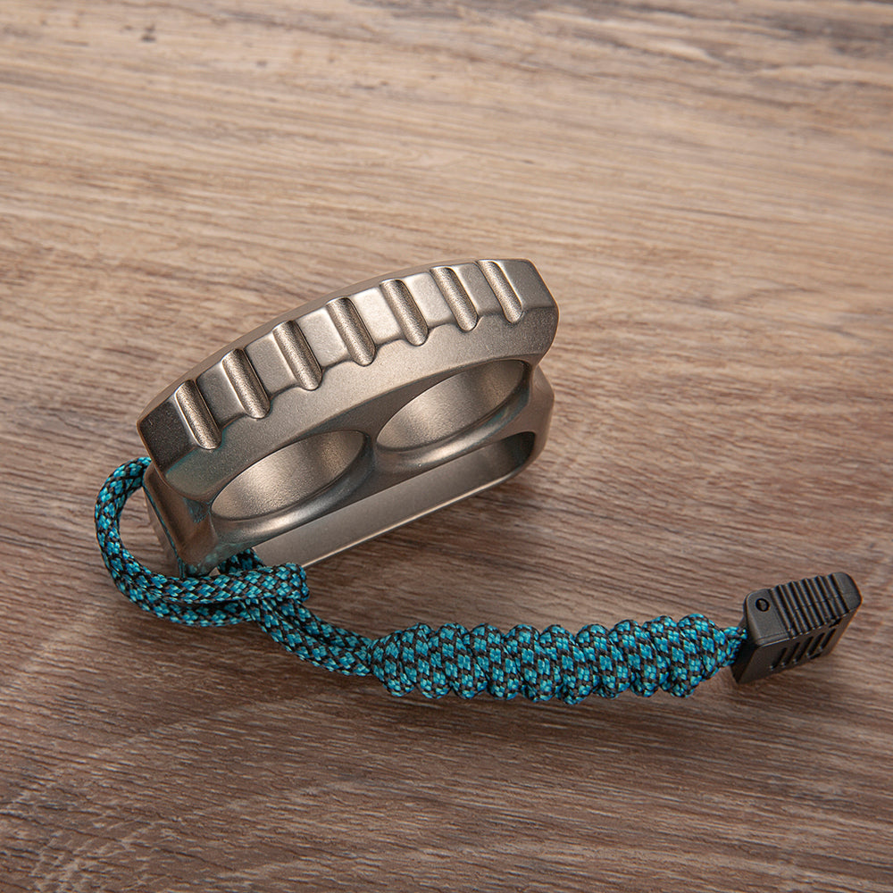 Titanium Bottle Opener Knuckles – EDC with TC4 Two Finger 18mm 115g Sandblasted detail image - detail view 5