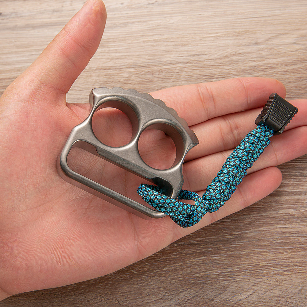 Titanium Bottle Opener Knuckles – EDC with TC4 Two Finger 18mm 115g Sandblasted detail image - detail view 7