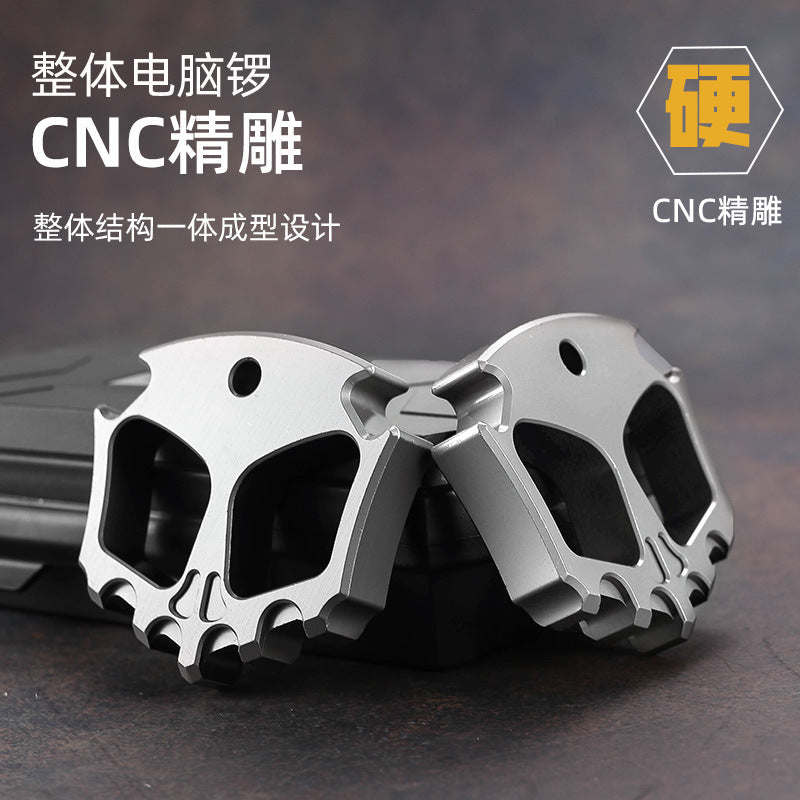 Titanium Bottle Opener Knuckles – Phantom Two Finger with Plated EDC detail image - detail view 4