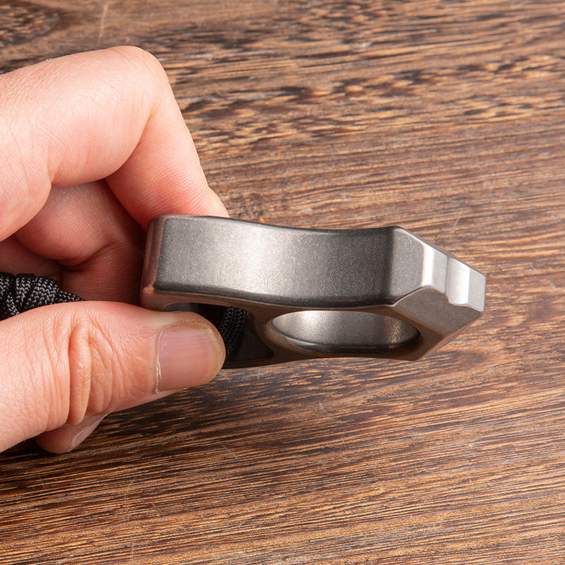 Titanium Bottle Opener Knuckles – TC21 Extreme-Thick 18mm with Stonewash Aerospace Grade detail image