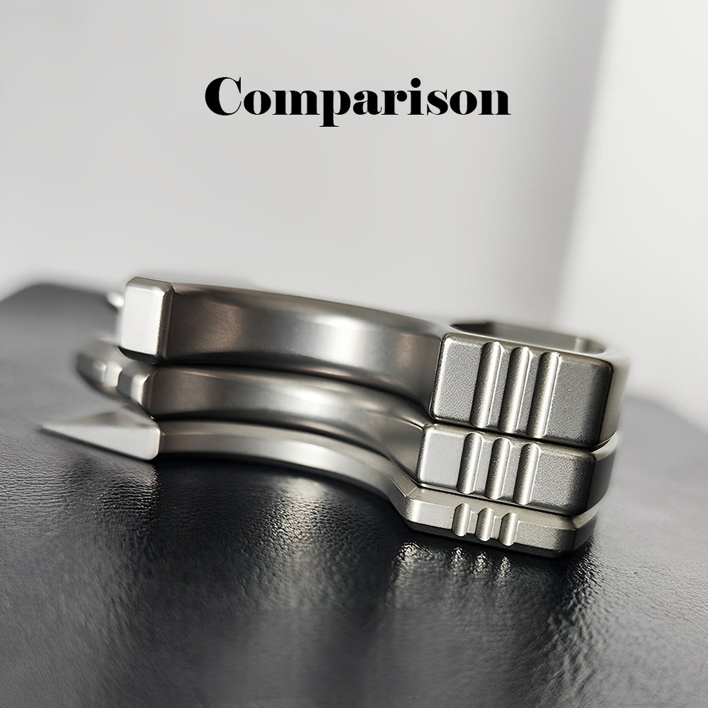 Titanium Bottle Opener Knuckles – TC4 Alloy Multi-Tool Ring with Self Defense Spike detail image