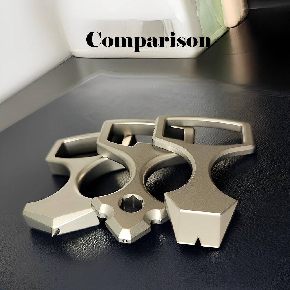Titanium Bottle Opener Knuckles – TC4 Alloy Multi-Tool Ring with Self Defense Spike detail image - detail view 3