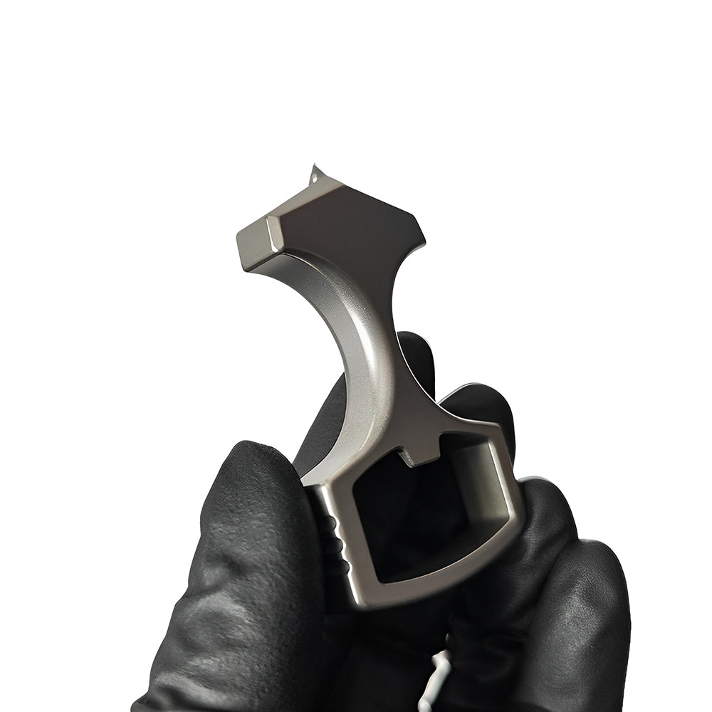Titanium Bottle Opener Knuckles – TC4 Alloy Multi-Tool Ring with Self Defense Spike detail image - detail view 5