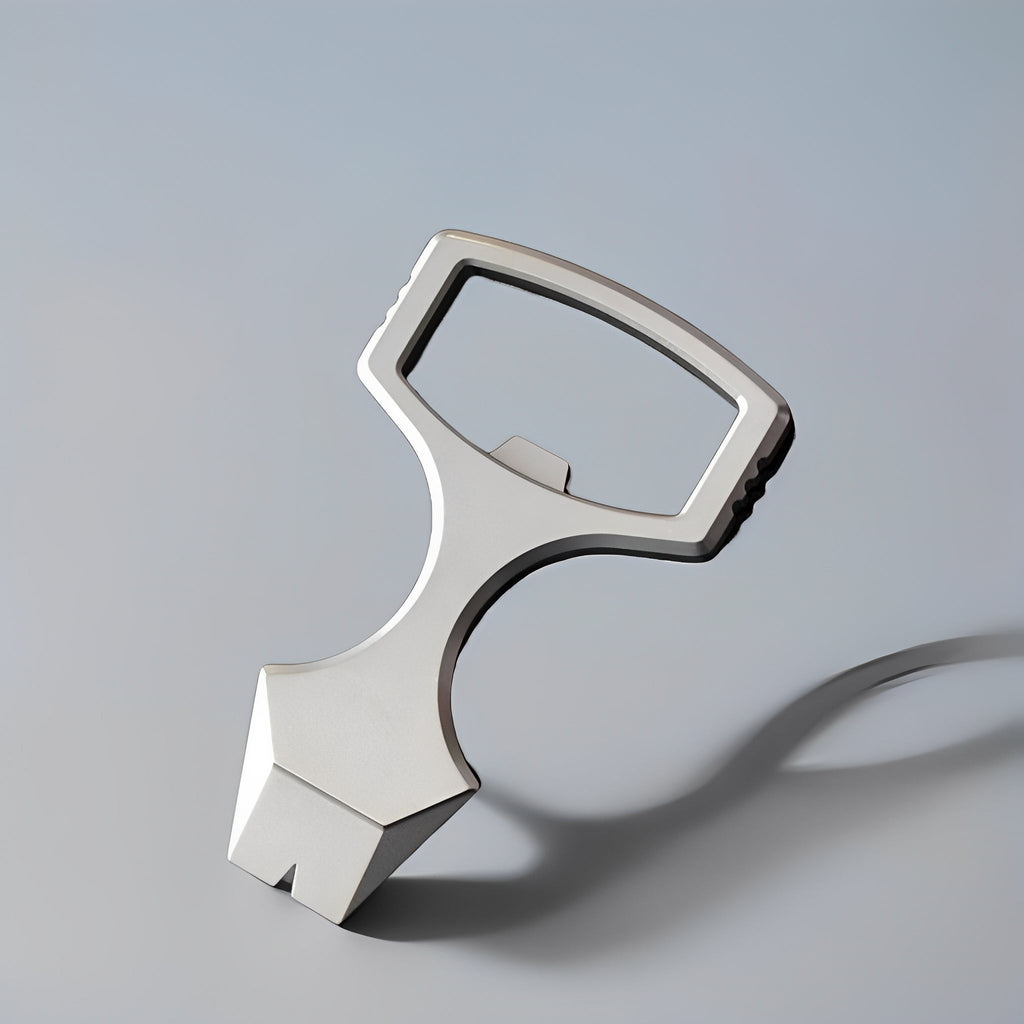 Titanium Bottle Opener Knuckles – TC4 Alloy Multi-Tool Ring with Self Defense Spike product image