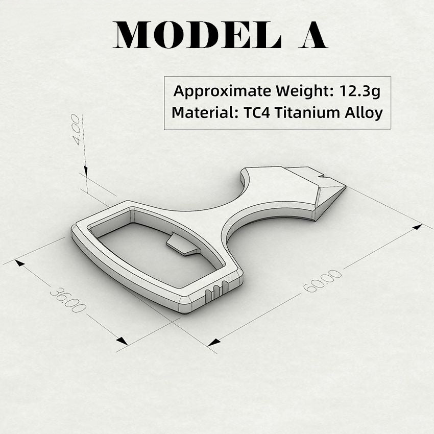 Titanium Bottle Opener Knuckles – TC4 Alloy Multi-Tool Ring with Self Defense Spike variant image - product view 15