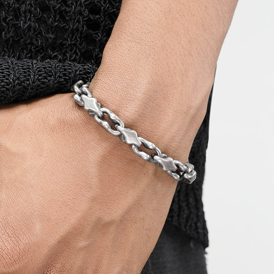 Titanium Bracelet – Midnight Starfall Matte Steel Unisex Cuff with Hip-Hop Style detail image