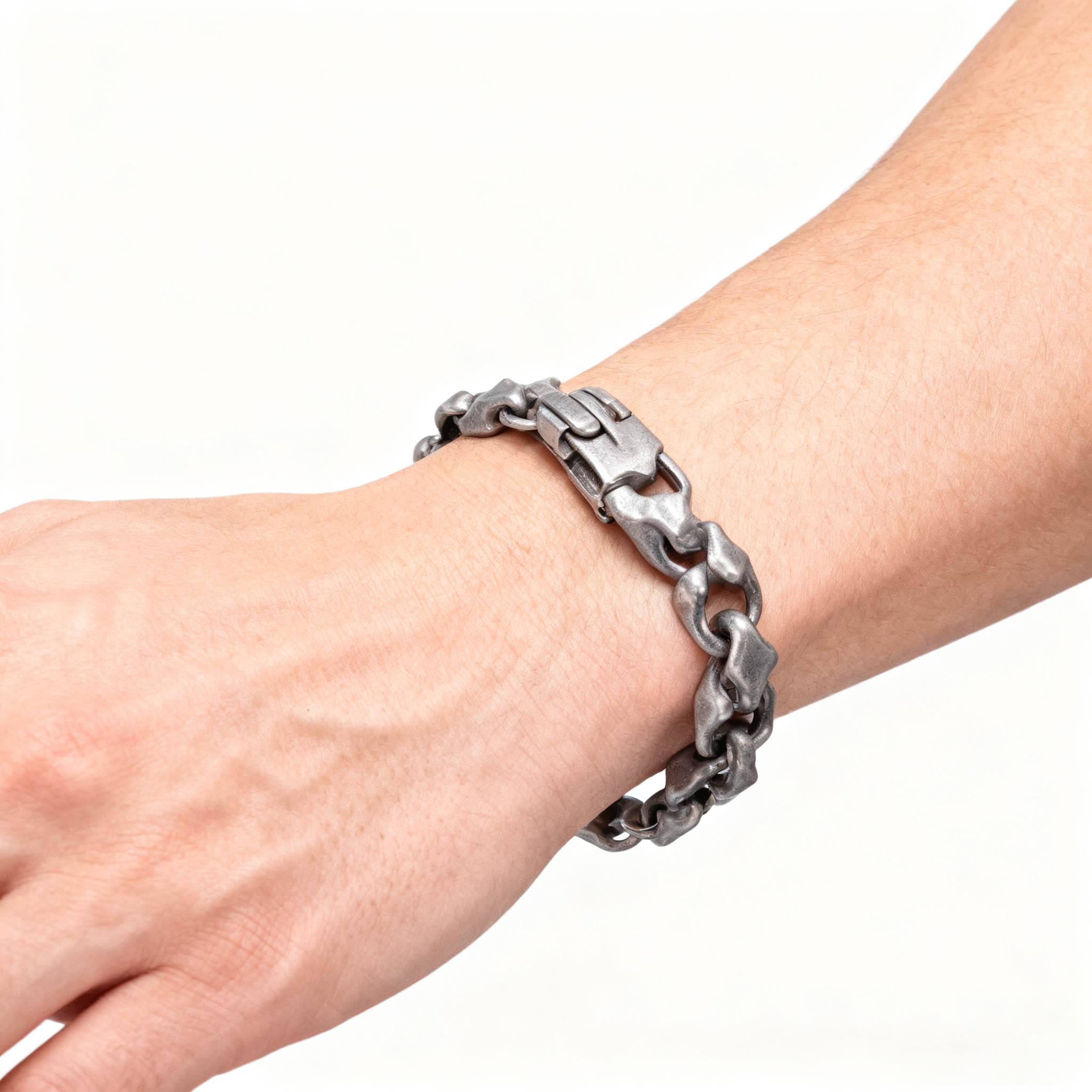 Titanium Bracelet – Midnight Starfall Matte Steel Unisex Cuff with Hip-Hop Style detail image - detail view 6