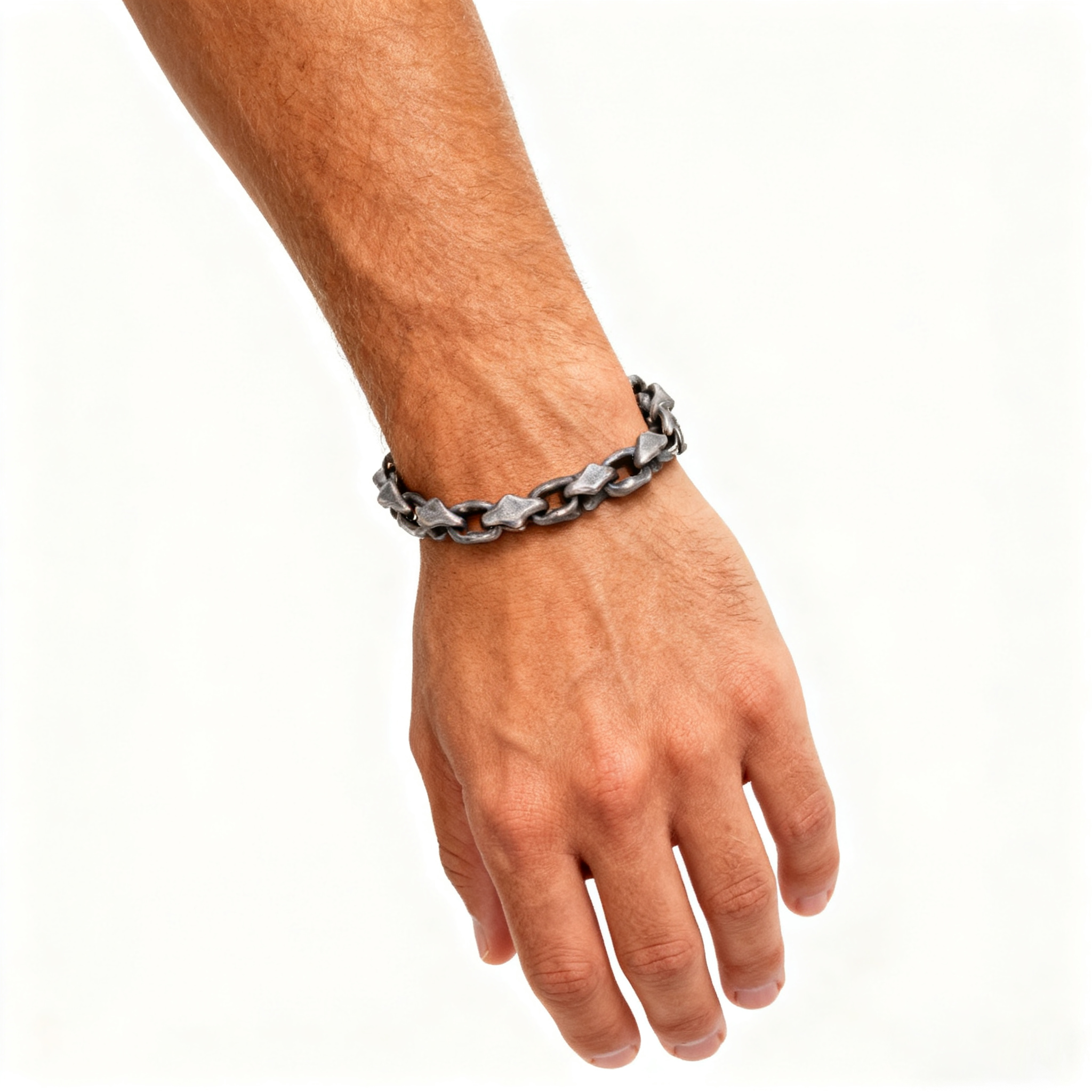Titanium Bracelet – Midnight Starfall Matte Steel Unisex Cuff with Hip-Hop Style detail image - detail view 7
