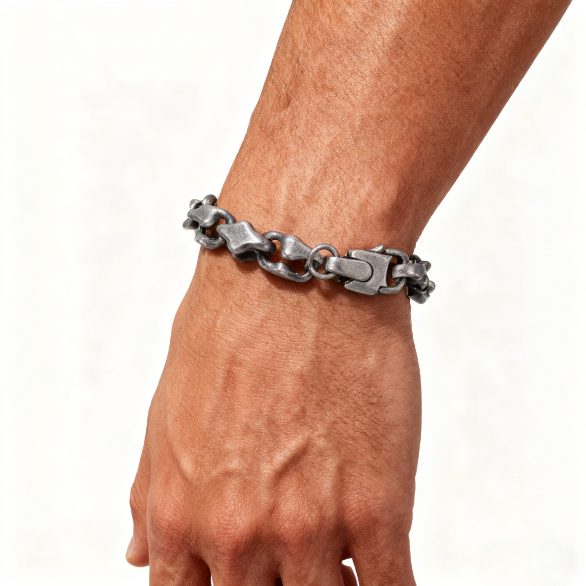 Titanium Bracelet – Midnight Starfall Matte Steel Unisex Cuff with Hip-Hop Style detail image - detail view 8