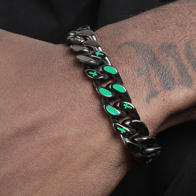 Titanium Bracelet – VortexLink Cuban with Dual-Sided Steel with Reversible Design detail image