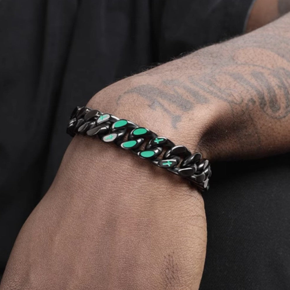 Titanium Bracelet – VortexLink Cuban with Dual-Sided Steel with Reversible Design detail image - detail view 9