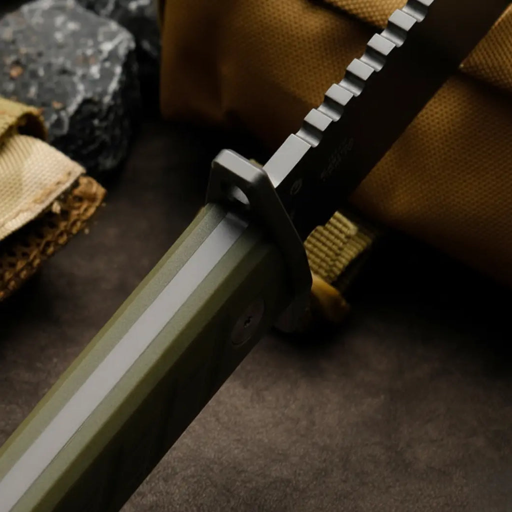 Titanium Bushcraft Knife – Survival Fixed Blade 7Cr Steel Coating Hunting Camping Tactical detail image - detail view 4