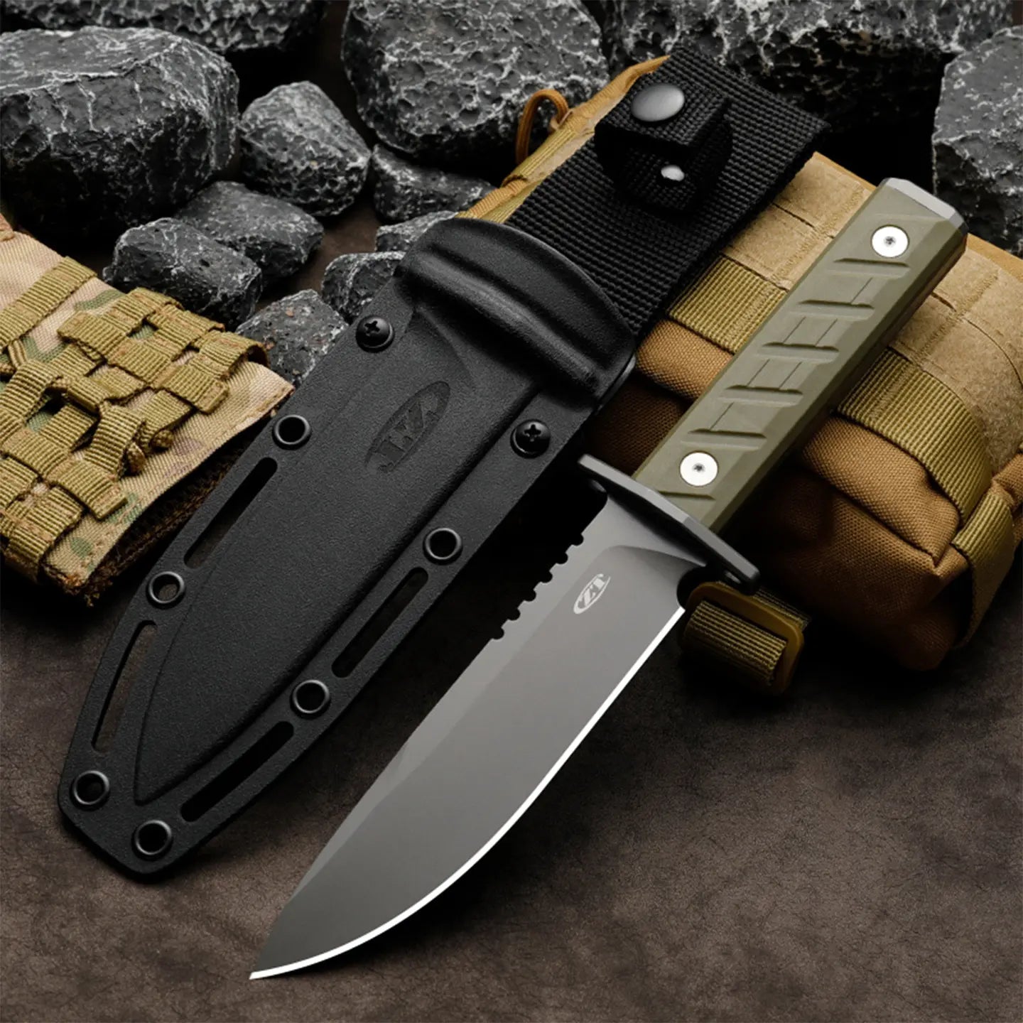 Titanium Bushcraft Knife – Survival Fixed Blade 7Cr Steel Coating Hunting Camping Tactical detail image - detail view 6