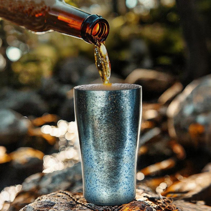 Titanium Camping Cup – Double Wall Aurora Crystal Insulated Beer Coffee Mug Outdoor detail image - detail view 5