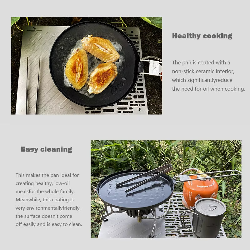 Titanium Camping Skillet – AeroTitan Lightweight Foldable with Pure Pan detail image - detail view 6