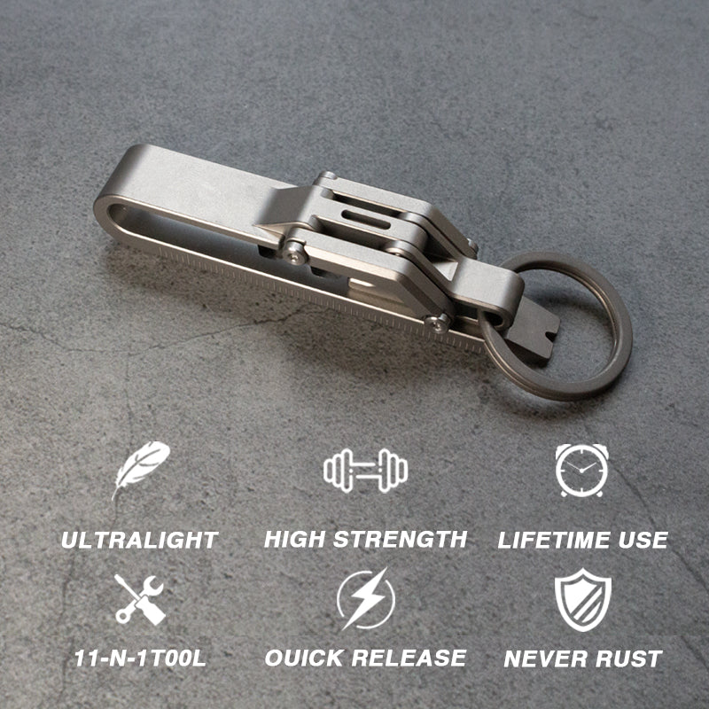 Titanium EDC Keychain Tool – K-Smart 1.0 Multi with 11-in-1 with Quick-Release Mechanism detail image - detail view 5