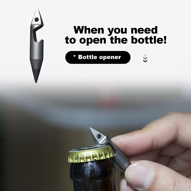 Titanium EDC Keychain Tool – Wolf Fang 1.0 Multi with Bottle Opener, Screwdriver & Cutter detail image - detail view 10