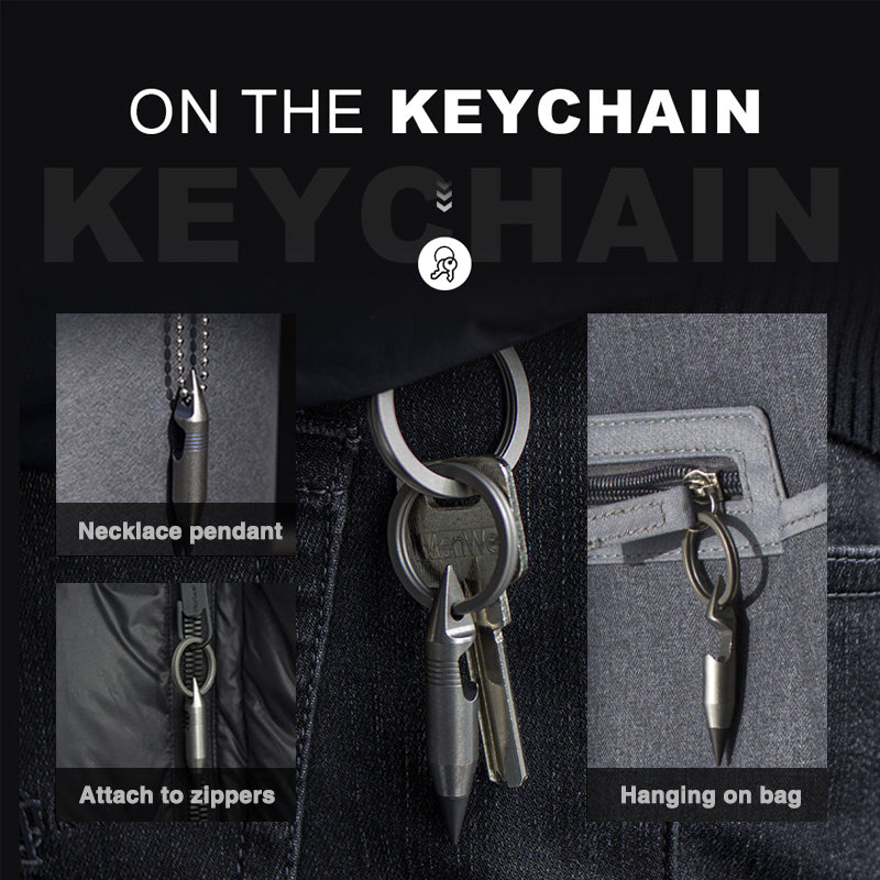 Titanium EDC Keychain Tool – Wolf Fang 1.0 Multi with Bottle Opener, Screwdriver & Cutter detail image - detail view 6