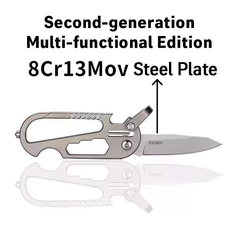 Titanium EDC Knife – EdgeKey Multi-Function Keychain with M390 or 8Cr13MoV Steel detail image - detail view 18