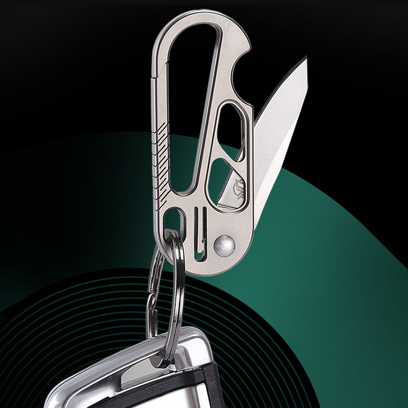 Titanium EDC Knife – EdgeKey Multi-Function Keychain with M390 or 8Cr13MoV Steel detail image - detail view 8