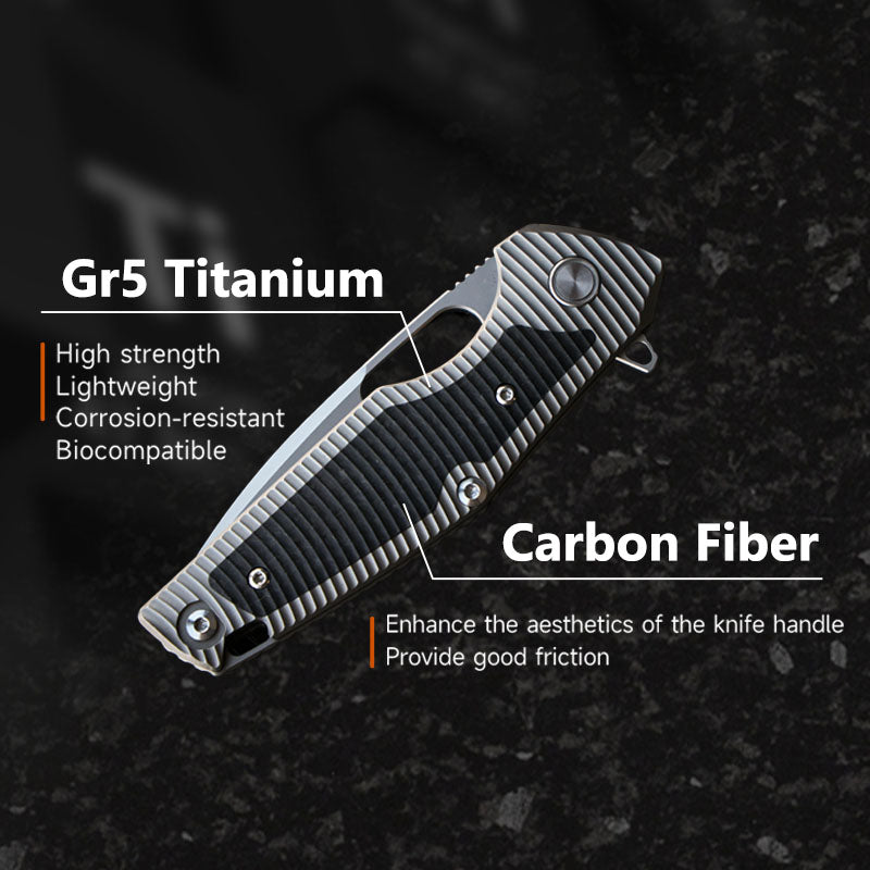 Titanium EDC Knife – Shadow Blade with M390 Steel Blade with Precision Engineering detail image - detail view 11